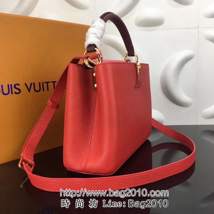 路易威登LV頂級原單 M94517辣椒紅配蜜桃粉經典 Capucines小號手袋 YDH1676